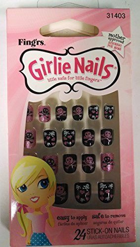 Girlie Nails Skulls & Hearts, #31403 Stick On Nails Nails For Halloween
