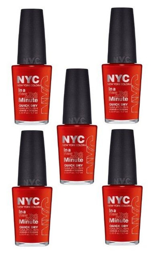 Lot Of 5 -nyc In A New York Color Minute Quick Dry Nail Polish 221 Spring Street