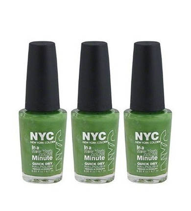 Lot Of 3 - Nyc New York In A Minute Quick Dry Nail Polish High Line Green #298