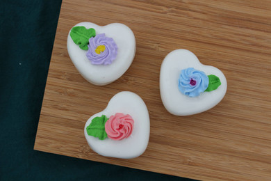 Fake Vanilla Heart Petit Fours - Set of 3