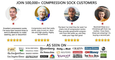 Unisex Sports Compression Socks (6 Pack) Best Medical, Running, Nursing, Hiking, Recovery & Flight Socks
