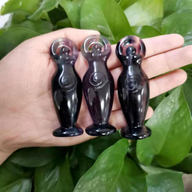 Purple Fluorite Gaia Goddess Stone, 3" Tall