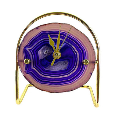 Agate Slice Crystal Clock