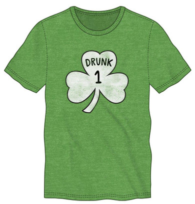 Drunk 1 Shamrock Men's Green T-Shirt Tee Shirt
