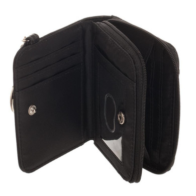 Ready Player One PU Faux Leather with Patches Mini Zip Around Wallet, Credit Card Holder
