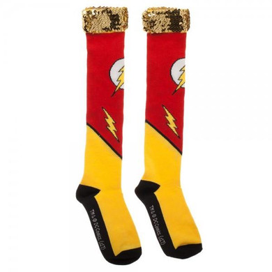 Flash Sequin Cuff  Juniors Knee High Socks