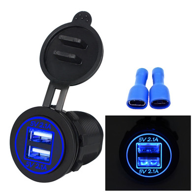 Car 4.2A Dual USB Car Phone Charger Modification Double Aperture for Motorcycle