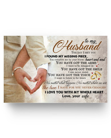 iWow Customized Poster Gifts to My Husband Hand in Hand I Love You No Frame Poster Prints Home Decor Wall Art Bedroom, Kitchen and Living Room Décor 17x11 Poster