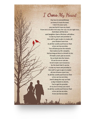 to My Wife Poster from Husband I Cross My Heart Lyrics Couple and Cardinal Birds, Birthday Gift for Her, Print Poster Kitchen Wall Art Home, Woman's Bedroom Decor to My Wife Poster from Husband I Cross My Heart Lyrics Couple and Cardinal Birds, Birthday Gift for Her, Print Poster Kitchen Wall Art Home, Woman's Bedroom Decor