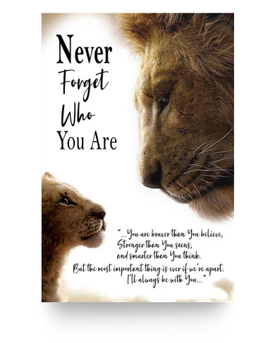 DesDirect Store Never Forget Who You are You are Braver Than You Believe Print Poster White - Wall Art Home King