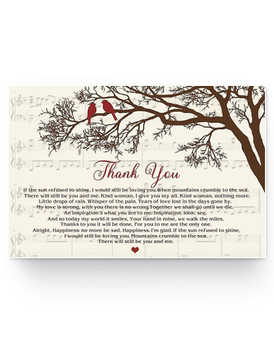 Meaningful Quote Customized Thank You LED Zeppelin Lyrics - Print Poster Wall Art Home Decor Family Friend, Awesome Birthday Decor Bedroom, Living Room Art Print 36x24 Poster