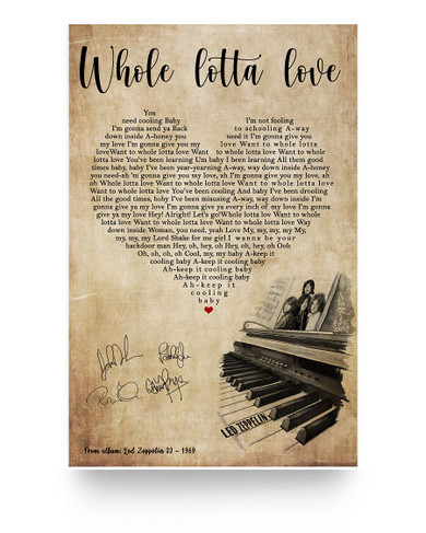 Personalized Grandma Poster from Grandaughter Whole Lotta Love Led Zeppelin Lyrics Print Poster Kitchen Wall Art Home, ManWomanGirl's Bedroom Decor, Gift for Woman 11x17 Poster