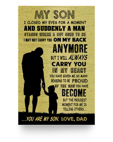 Poster To My Son Gift from mom or gift from dad Print Poster Wall Art Home Decor