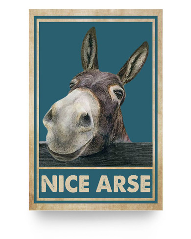 Poster Vintage Donkey Nice Arse Unframed Poster Donkeys Wall Art Bathroom Unframed Poster Prints Wall Art, Woman Bedroom, Kitchen and Living Room Decor, Gifts for Woman 16x24 Poster