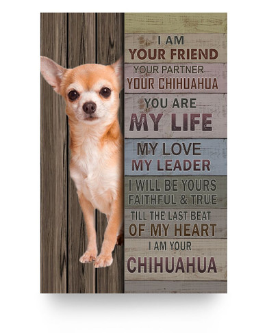 Inspirational Poster to My Mom I Am Your Friend Your Partner Your Chihuahua Unframed Paper Poster Print Family Friend Gift Home Decor Wall Art Kitchen On Christmas, Anniversary 16x24 Poster