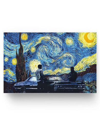 Molomon Inspirational Supernatural Starry Night Van Gogh Poster Family Friend, Awesome Birthday Gift Decor Bedroom, Living Room Art Print 17x11 Poster