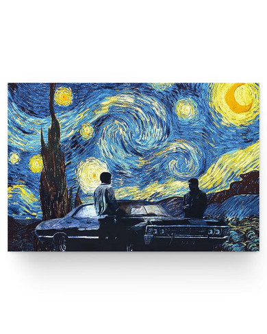 Molomon Inspirational Supernatural Starry Night Van Gogh Poster Family Friend, Awesome Birthday Gift Decor Bedroom, Living Room Art Print 36x24 Poster