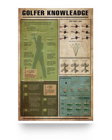 Customized Grandson Poster from Grandpa Golfer Knowledge Print Poster Kitchen Wall Art Home, Man/Woman/Girl's Bedroom Decor, Gift for Man 11x 17