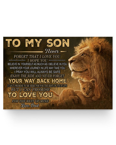 Inspirational Lion Poster Dad to Son Your Way Back Home No Frame Poster Prints Home Decor Wall Art Bedroom, Kitchen and Living Room Décor Gift for Woman On Birthday, Christmas  24x16 Poster