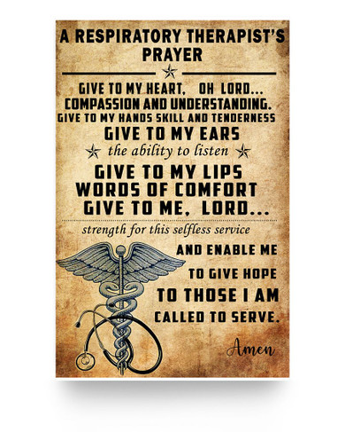 Molomon Gifts Poster A Respiratory Therapist’s Prayer Give to My Heart Art Print Family Friend Gift Unisex, Wedding, Anniversary, Awesome Birthday Perfect Happy Birthday Decor Bedroom 11x17 Poster