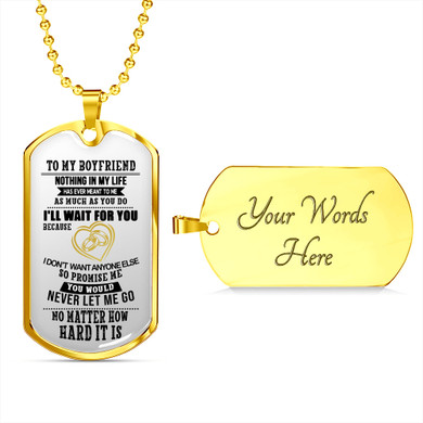 To My Boyfriend Dog Tag Necklace - Valentine gifts for Boyfriend from Girlfriend