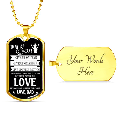 Father Son Pendant Necklace From Dad Christmas Gifts, Birthday Gift Ideas for Bo