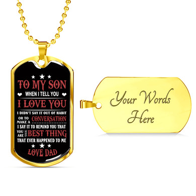 Father and Son Necklace Dog Tag Love Dad Birthday Gifts, Christmas Gifts  Luxury