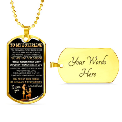 To My Boyfriend I Love You Quotes Dog Tag Customized - Girlfriend Boyfriend Gift