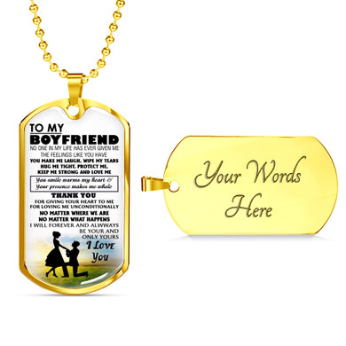 To My Boyfriend Dog Tag Military Ball Chain From Girlfriend - I Love You Quotes