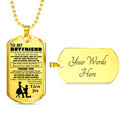 Boyfriend Dog Tag Military Ball Chain - To My Boyfriend Quotes Pendant Necklace