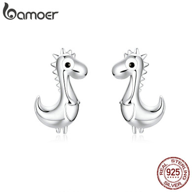 bamoer Silver 925 Dinosaur Stud Earrings for Women 925 Sterling Silver Cute Animal Ear Pins Fine Jewelry Bijoux Brincos SCE874 bamoer Silver 925 Dinosaur Stud Earrings for Women 925 Sterling Silver Cute Animal Ear Pins Fine Jewelry Bijoux Brincos SCE874