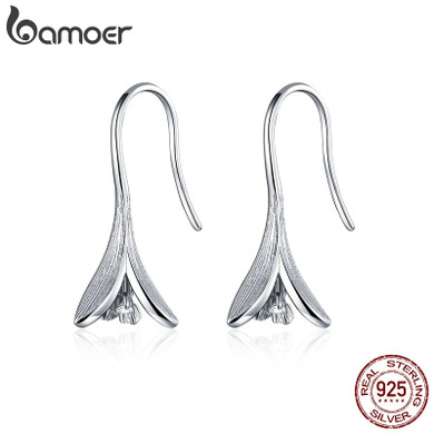bamoer Authentic 925 Sterling Silver Tiny Flower Honeysuckle Ear Hook Dangle Earrings for Women Blossom Fashion Jewelry SCE820 bamoer Authentic 925 Sterling Silver Tiny Flower Honeysuckle Ear Hook Dangle Earrings for Women Blossom Fashion Jewelry SCE820
