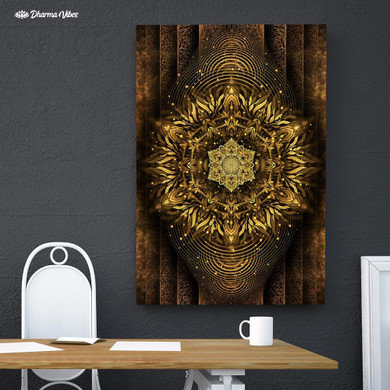 Aligned Flower Gold by YantrArt Design 1-Piece Canvas