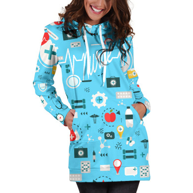 Nurse Heartbeat Hoodie Dress
