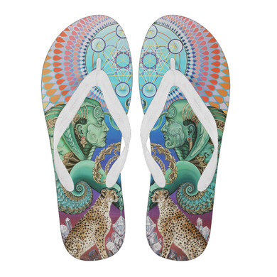 Reflection Reaction - Women's Flip Flops - White