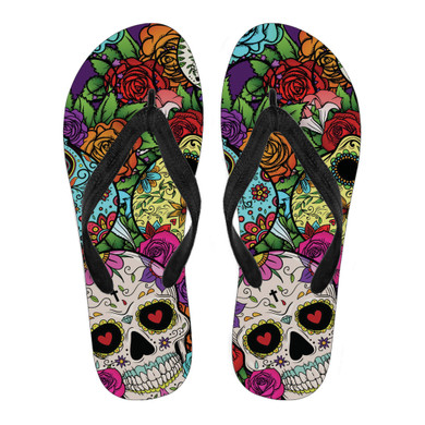 SUGAR SKULL MEN'S FLIP FLOPS