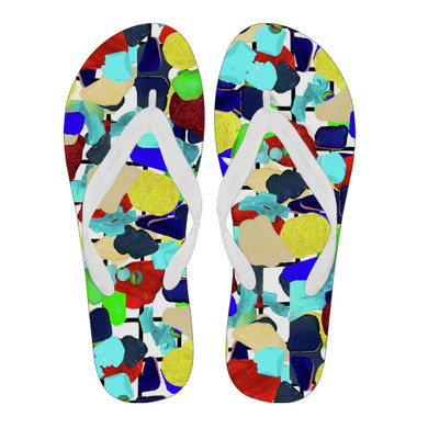 Sea Glass "Far Away Places" Flip Flops