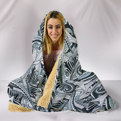 Funky Patterns in Blacks - Hooded Blankets