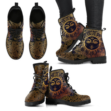 Sun & Henna Flowers Handcrafted Boots