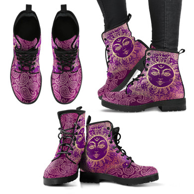 Sun & Henna Flowers Handcrafted Boots V3