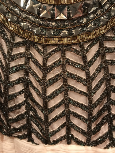 PEACH/GOLD BEADED GOWN