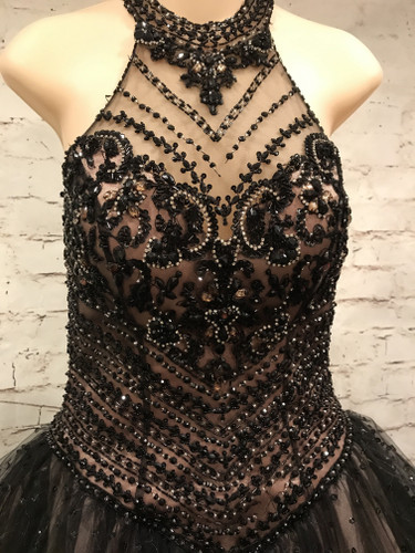 BLACK/TAN PRINCESS GOWN
