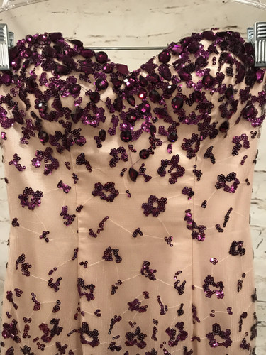 PURPLE/TAN MERMAID GOWN