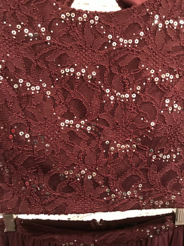 BURGUNDY 2 PC. GOWN SET