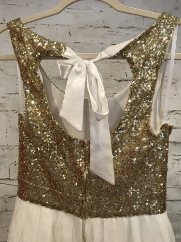 WHITE/ GOLD A LINE GOWN