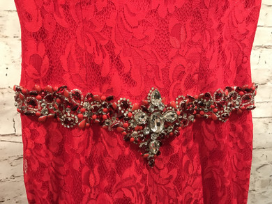 RED LACE MERMAID GOWN