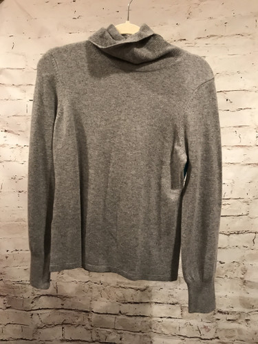 GRAY 100% CASHMERE TURTLENECK