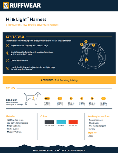 Ruffwear Hi & Light Lightweight Dog Harness