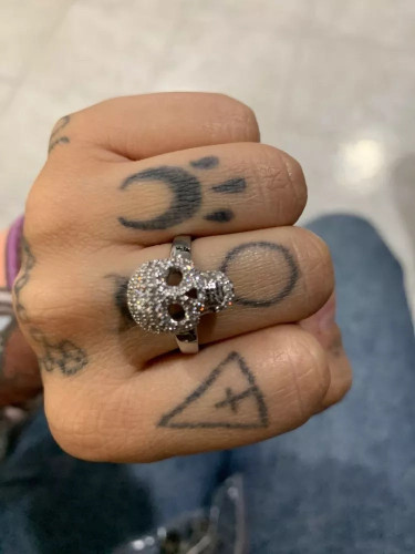 Punk CZ skull ring