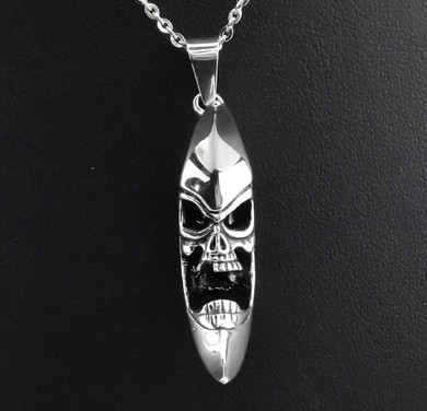 Crescent moon face pendant necklace